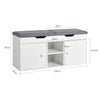 SoBuy FSR96-W Lavice se dvěma podsedáky Lavice na boty s úložným prostorem Bílá 100x48x34cm
