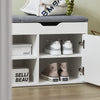 SoBuy FSR96-W Lavice se dvěma podsedáky Lavice na boty s úložným prostorem Bílá 100x48x34cm