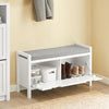 SoBuy FSR97-W Lavice s podsedákem Lavička na boty s úložným prostorem Sklápěčka na boty Bílá 91x50x30cm