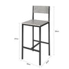 SoBuy FST53-HGx2 Sada 2 barových židlí s opěradlem Pultové židle s podnožkou výška sedáku 67 cm 38x95x40cm