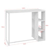 SoBuy FWT39-W Barový stůl Odkládací stolek Kuchyňská linka Kuchyňský stůl se 3 policemi Bílý 120x105x49cm