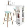 SoBuy FWT39-W Barový stůl Odkládací stolek Kuchyňská linka Kuchyňský stůl se 3 policemi Bílý 120x105x49cm