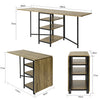 SoBuy FWT62-N Skládací jídelní stůl se 3 policemi Kuchyňský stůl Dřevěný stůl Průmyslový design 180x77x60cm
