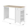 SoBuy FWT64-WN Barový stůl Kuchyňská linka Kuchyňský ostrůvek Pultový stůl Bílá-přírodní 120x90x55cm