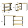 SoBuy FWT83-N Odkládací stolek Rozkládací stolek s kolečky Konferenční stolek Rohový psací stůl Počítačový stůl Průmyslový design 133x69x30cm