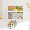 SoBuy KMB46-W Dětská police Police na knihy pro děti Nástěnná police Závěsná police se 3 háčky Úložná police Bílá 60x51x18cm