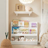 SoBuy KMB56-W Knihovna pro děti Dětská police Úložná police Police na hračky Nábytek do dětského pokoje Bílá 90x74x35cm