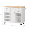 SoBuy KNL03-WN Designový kuchyňský vozík Kuchyňský ostrůvek Kuchyňská skříňka Příborník Servírovací vozík 107x93x45cm