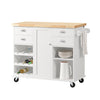SoBuy KNL03-WN Designový kuchyňský vozík Kuchyňský ostrůvek Kuchyňská skříňka Příborník Servírovací vozík 107x93x45cm