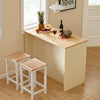 SoBuy KNL04-MI Kuchyňský ostrůvek Kuchyňská skříňka Příborník Barový stůl Béžový 120x90x60cm