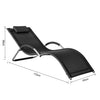 SoBuy OGS38-SCH Sluneční lehátko, Zahradní lehátko, Černé, 100 kg Nosnost