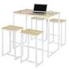 SoBuy OGT15-WN 5 dílný barový stůl se židlemi Jídelní stůl Barový stůl Bistro stůl se 4 barovými židlemi Sedací sestava Bílá-přírodní