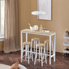 SoBuy OGT22-WN 5 dílný barový stůl se židlemi Jídelní stůl Barový stůl Kuchyňský stůl Bistro stůl se 4 barovými stoličkami Bílá-přírodní