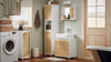 SoBuy BZR125-W Umyvadlová spodní skříňka Koupelnová skříňka Koupelnový nábytek Bílá-přírodní 60x60x33cm