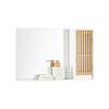 SoBuy BZR128-W Zrcadlová skříňka Nástěnná skříňka Koupelnová skříňka Koupelnový nábytek Bílá-přírodní 60x40x12cm