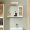 SoBuy BZR128-W Zrcadlová skříňka Nástěnná skříňka Koupelnová skříňka Koupelnový nábytek Bílá-přírodní 60x40x12cm