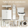 SoBuy BZR219-W úzká koupelnová skříňka, 20 cm, skříňka na toaletní papír se zásuvkou a držákem na toaletní papír, volně stojící, malý regál do WC a koupelny, bílá