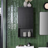 SoBuy BZR25-SCH Nástěnná skříňka Koupelnová závěsná skříňka Lékárnička Koupelnový nábytek Černá 40x76x21cm