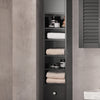 SoBuy BZR34-SCH Koupelnová vysoká skříňka Koupelnová polička Koupelnový nábytek Černá 20x180x20cm