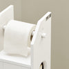 SoBuy BZR49-W Stojící držák toaletního papíru Úložný prostor na toaletní papír Koupelnová polička Boční skříňka Koupelnový nábytek Bílá 20x79x18cm
