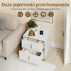 SoBuy FBT115-E-W, Noční stolek s nabíjením, noční stolek se 2 zásuvkami, USB a Type-C, odkládací stolek do ložnice a obývacího pokoje, bílý, 40 x 40 x 47 cm