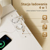SoBuy FBT115-L-E-W, Noční stolek s nabíječkou, noční skříňka se 2 zásuvkami, USB a Type-C, odkládací stolek do ložnice a obývacího pokoje, bílý, 40 x 40 x 63,5 cm