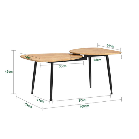 SoBuy FBT127-N Odkládací stolek Konferenční stolek Vintage Hnědá 100x45x54cm