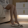 SoBuy FBT177-E-W, Závěsný noční stolek s LED osvětlením a 2 zásuvkami, 40 × 30 × 30 cm, bílý