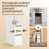 SoBuy FBT178-E-WN, úzký noční stolek s nabíjecí funkcí a dotykovou lampou, 22×34×60,5 | 22 cm s USB a Type-C, stmívatelná LED lišta, USB kabel 1,8 m, podlahová lišta a ochrana