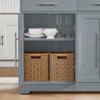 SoBuy FKW129-HG, Kuchyňský ostrůvek s výklopnou deskou a skrytými kolečky, 2 zásuvky, 115 × 68,7 × 91 cm