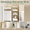 SoBuy FRG226-H-WN, koupelnová skříňka se 4 policemi – prostorově úsporný, úzký dřevěný WC regál o šířce 20 cm (bílá/přírodní)