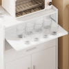SoBuy FSB09-E-W, Mikrovlnná skříňka s nabíjecí stanicí 4v1, 61,5 × 40 × 92 cm, kuchyňský vozík s pracovní deskou a kolečky