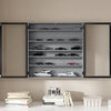 SoBuy FSB113-H-DG Przeszklona Szafka Wisząca z 5 Półkami, Szary, 80×12.2×80 cm