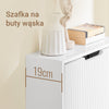 SoBuy FSR204-W Bílý úzký botník se 2 výklopnými dvířky a policí – 50×19×100 cm, 12 párů bot, MDF E1