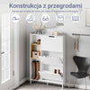 SoBuy FSR209-WN úzká bambusová skříňka na boty, bílá – kompaktní výklopný botník se 3 klapkami, otevřený dřevěný rám, prostorově úsporný, všestranné úložné prostory – do předsíně