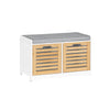 SoBuy FSR23-II-WN Botník s 2 dvířky, měkkým polštářem a nastavitelnou policí – 71×35×43 cm, nosnost 133 kg, MDF