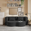 SoBuy FST101-SCH Sofa Łóżko 2 w 1 ze Sztruksu z 2 Poduszkami, Czarny, 177×107×32 cm