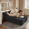 SoBuy FST101-SCH Sofa Łóżko 2 w 1 ze Sztruksu z 2 Poduszkami, Czarny, 177×107×32 cm