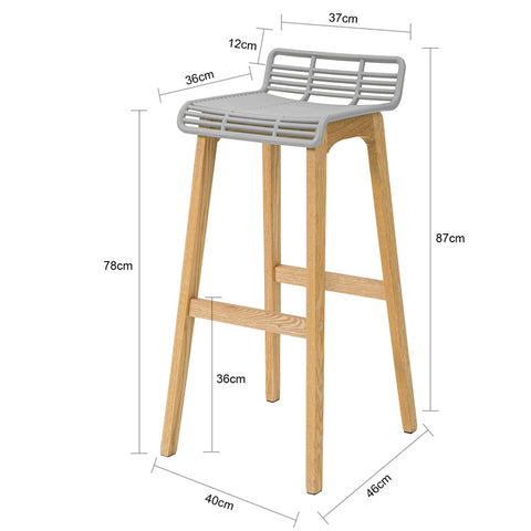 SoBuy FST76-HG Designová barová židle s opěrkou nohou Pultová stolička Vysoká stolička Šedá