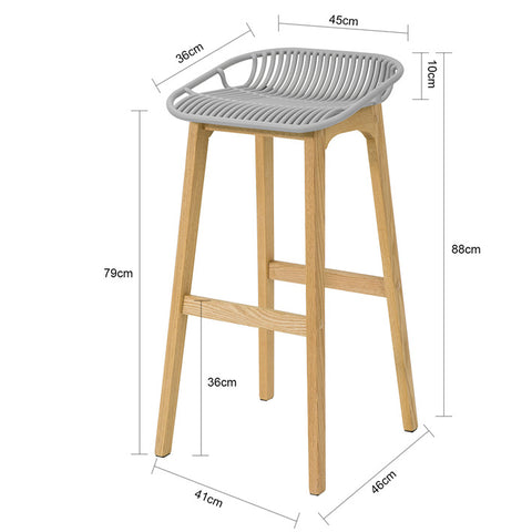 SoBuy FST77-HG Designová barová židle s podnožkou Barová stolička Pultová stolička Vysoká stolička Šedá