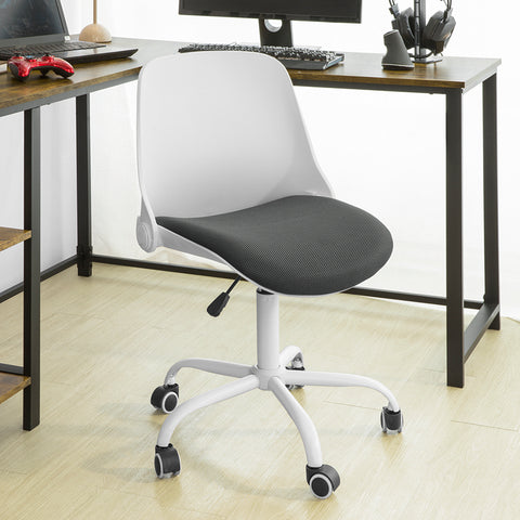 SoBuy FST87-W Stolní židle se sklopným opěradlem Dětská otočná židle Kancelářská židle Výškově nastavitelně 50-62cm