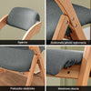 SoBuy FST92-SGx2 Sada 2 skládacích jídelních židlí, dřevěná, čalouněná, do kuchyně a kanceláře, s ergonomickým opěradlem, kompaktní a prostorově úsporná kuchyňská židle, tmavě šedá, 47,5 x 59 x 77 cm