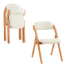 SoBuy FST92-Wx2 Skládací židle, čalouněné dřevo, sada 2 kusů - ergonomická kuchyňská a jídelní židle, skládací a prostorově úsporná, kompletně smontovaná, do kuchyně, na balkon, do kanceláře, bílá 47,5 x 77 x 59 cm