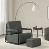 SoBuy | Šedé relaxační křeslo s podnožkou | Moderní čalouněné křeslo do obývacího pokoje | 74×67×78 cm | Nosnost 143 kg | FST99-DG