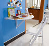 SoBuy FWT10-W Nástěnný rozkládací stůl Jídelní stůl Kuchyňský stůl Dětský nábytek Bílý Ze dřeva