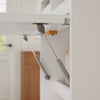 SoBuy | Rozkládací kuchyňský ostrůvek volně stojící | Kuchyňský bar s policemi a deskou 120 cm | Kuchyňská skříňka bílá laminovaná | 65.3×199.5×120 cm | Nosnost 69 kg | FWT115-W