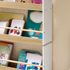 SoBuy KMB121-WN Dětská knihovna, dětská police, police na hračky se 4 policemi na knihy a dekorace, Montessori police, nábytek do dětského pokoje, bílá a přírodní, 60x130,5x15 cm