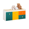 SoBuy KMB82-W Dětská lavice Úložný box s kolečky Úložný prostor na hračky Barevné 100x46x37cm