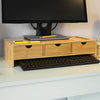 SoBuy Stojan na monitor se zásuvkami z bambusu BBF03-N