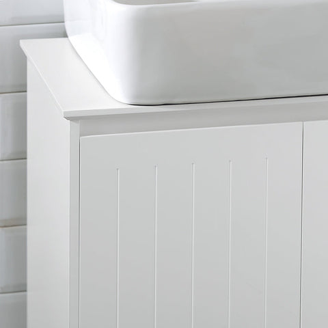 SoBuy BZR108-W Koupelnová skříňka Skříňka pod umyvadlo Koupelnová skříňka Koupelnový nábytek Bílá 60x60x30cm